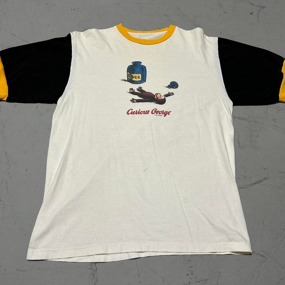 **Vintage 1995 Curious George Ether Ringer T-Shirt**
